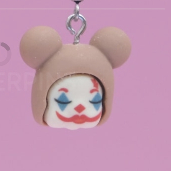 Handmade Clown bear earrings - Picture 1 of 5